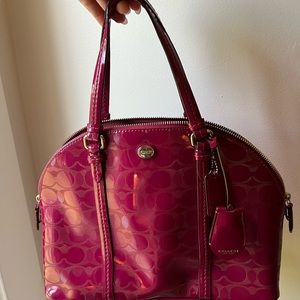 Maroon Coach Bowler Bag